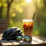 Java Burn Coffee Supplement used in iced coffee on a sunny morning